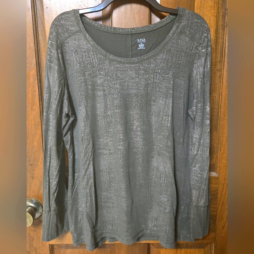 a.n.a. Shimmery Long Sleeved Top